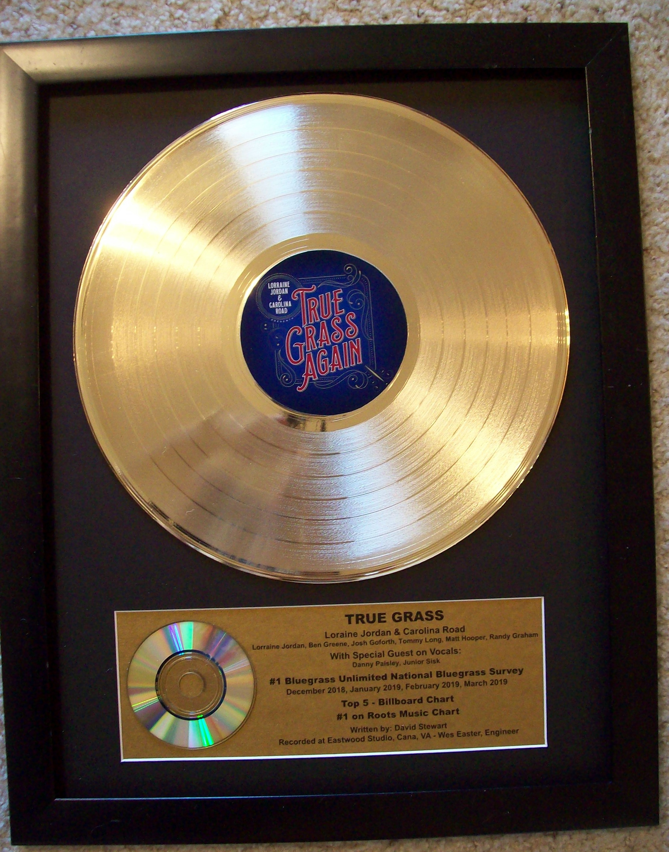 Custom Gold LP Record Award/Trophy